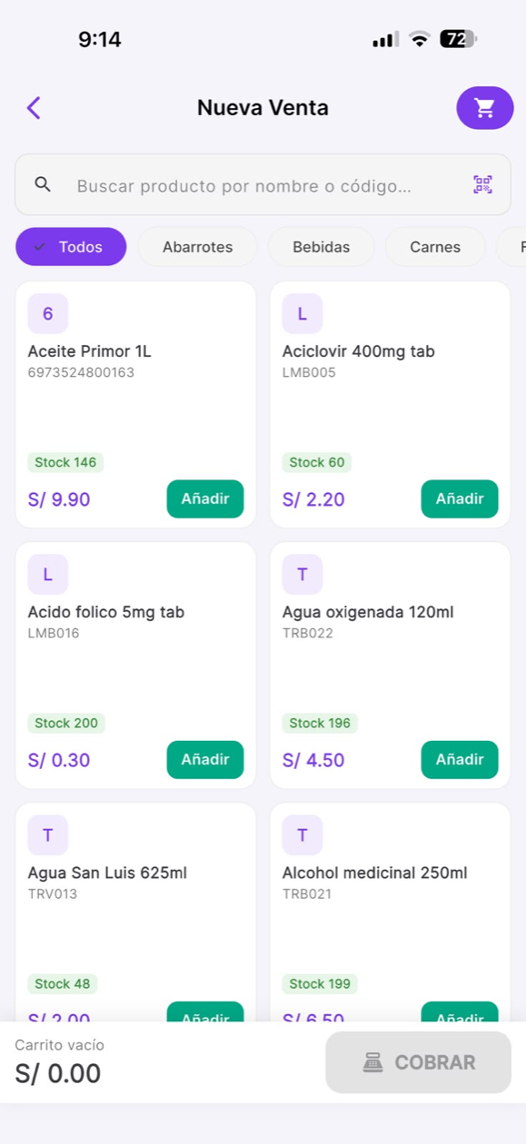 La app de Astos en el celular